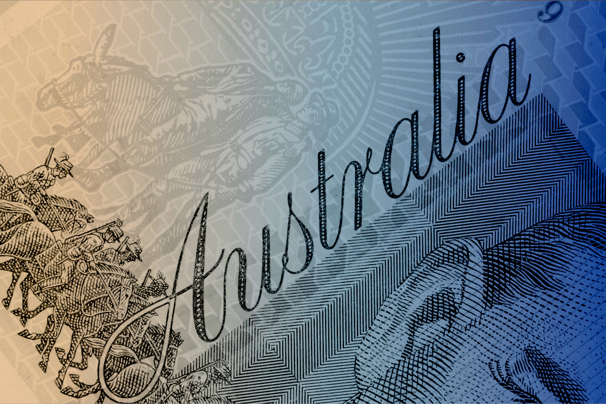 Australian money close up